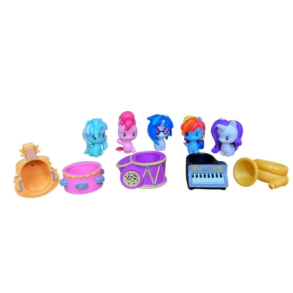 My Little Pony Mini Cutie Mark Figures Toys Lot Instruments Piano Cello 10pcs